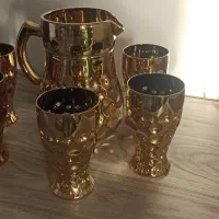 پارچ و لیوان با روکش طلای