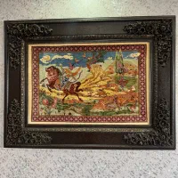 تابلو فرش دستبافت ابریشم دار