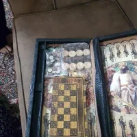 تخته نردچوب قدبمی جلدچرمی درحدنو