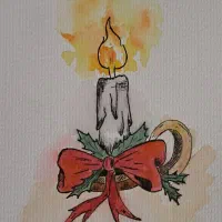 نقاشی آبرنگ شمع
