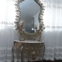 اینه وشمعدان برنز اصل نو.