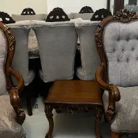 مبل استیل چوب گردو و ناهارخوری ۸ نفره
