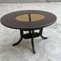 میز ناهار خوری چوبی بیضی تک