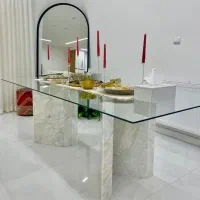 میز ناهارخوری،میز جلومبلی سنگی،ظروف تزیینی سنگی