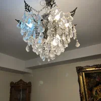لوستر برنجی و کریستال