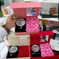 باکس عشق ولنتاین گل رز معطر به همراه گردنبند عشق م