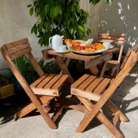 تولیدات کارگاه میز و صندلی و‌ظروف چوبی
