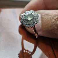 انگشتر زمرد اصل نقره