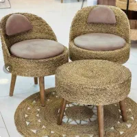 ۲عدد صندلی حصیری و جلو مبلی کاملا سالم و نو
