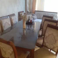 میز ناهار خوری کلاسیک استیل ۸نفر در حد نو