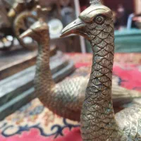 یک جفت طاووس برنز