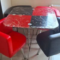 میز وصندلی استیل و چرم