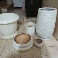 گلدان سفالی ، سرامیکی و پلاستیکی