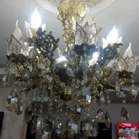 لوستر6شاخه12شعله برنز لاله ایتالیایی