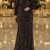 ماکسی مجلسی مخمل پولکی سایز ۴۸ در حد نو