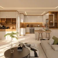 طراحی سه بعدی3D.فضای داخلی کابینت آشپزخانه.رندرینگ