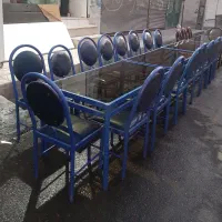 ۲ دست میز و صندلی غذاخوری رستوران فلزی