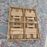 میز صندلی چوبی 4نفره تاشو صندقی