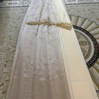 پرده پذیرایی تور و ساتن به همراه دو دستک