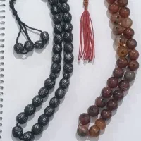 تسبیح عقیق و داز نقره کوب
