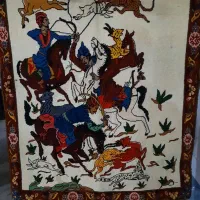 تابلو فرش دستباف طرح شکارگاه