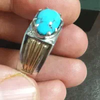 انگشتر فیروزه اصل نیشابور همراه حرز