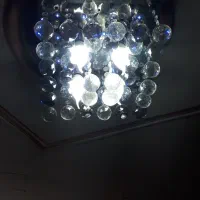 ۲ عدد لوستر کریستالی صفحه فلزی