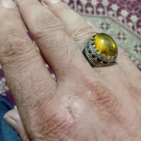 انگشتر عقیق اصل رکاب نقره اصل قدیمی ۹۲۵