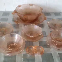 سرویس  کریستال صورتی قدیمی اصل