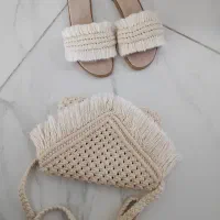صندل و کیف مکرومه