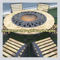 میزو صندلی باغی/میز دور چوب ترموود