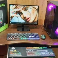 کامپیوتر گیمینگ کامل رم 16 با مانیتور تجهیزات کامل