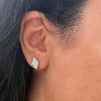 گوشواره نقره ایتالیایی نگین دار