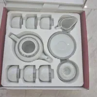 سرویس چای‌خوری ۱۷ پارچه چینی زرین طرح پلاتینی
