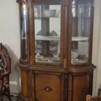 بوفه چوبی ویترین چوب گردو