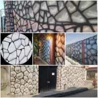 نقاشی،طرح سنگ دیوار باغ خانه رنگ کاری
