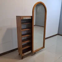 آینه قدی جاکفشی باکس دار قاب چوبی