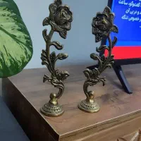 دو عدد گل دکوری برنز
