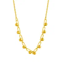 گردنبند طلا 18 عیار زنانه با زنجیر حلقه‌ای اقلیمه