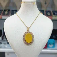 آویز گردنی طلاروس عقیق-فیروزه