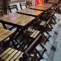 میز و صندلی تاشو با چوب روسی
