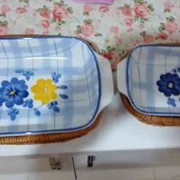 دوعدد ظرف گل پنبه ای