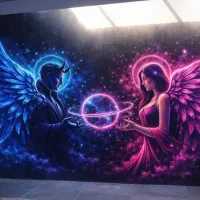 نقاشی دیواری بلک لایت پایانِ دیوارهای بی‌جون