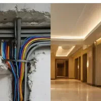 برقکاری و سیمکشی ساختمان وباغ صفرتاصد و خرده کاری