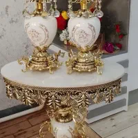 میز برنز بیضی بدون شمعدان