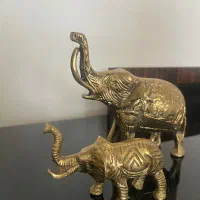 فیل برنجی برنزی سنگین وزن  دو عدد