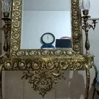 بوفه و آینه شمعدان برنز اصلی