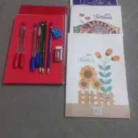 فروش مقداری دفتر خودکار ومداد تراش پاکن
