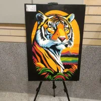 تابلو سایز ۵۰×۷۰ ببر پاپ آرت اکرولیک