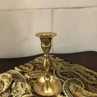 شمعدان شمعدون جاشمعی برنجی اروپایی پلاک نقاشی دست